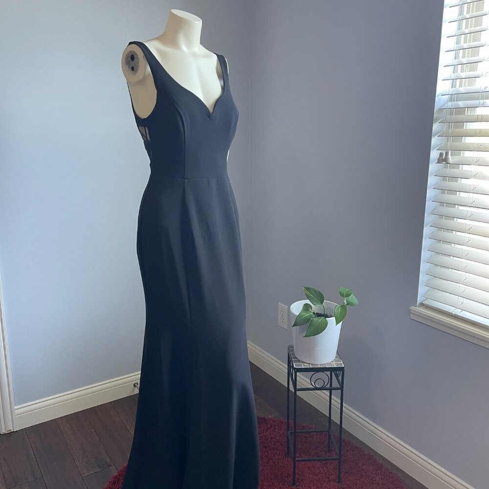 Black Gown with Sweetheart Neck and Netted Back